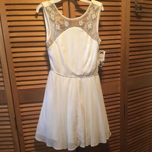 Way-In Clothing Co. Eggshell Chiffon Dress
